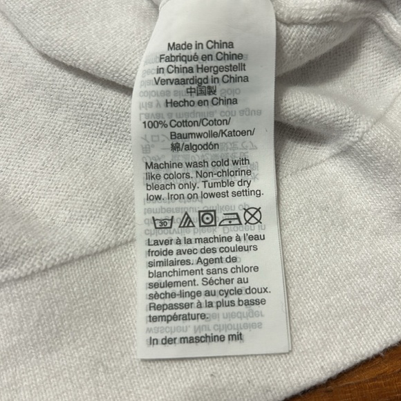 J. Crew Factory Cream Ruffle Neck Cotton Sweater - Sz L - Picture 15 of 16